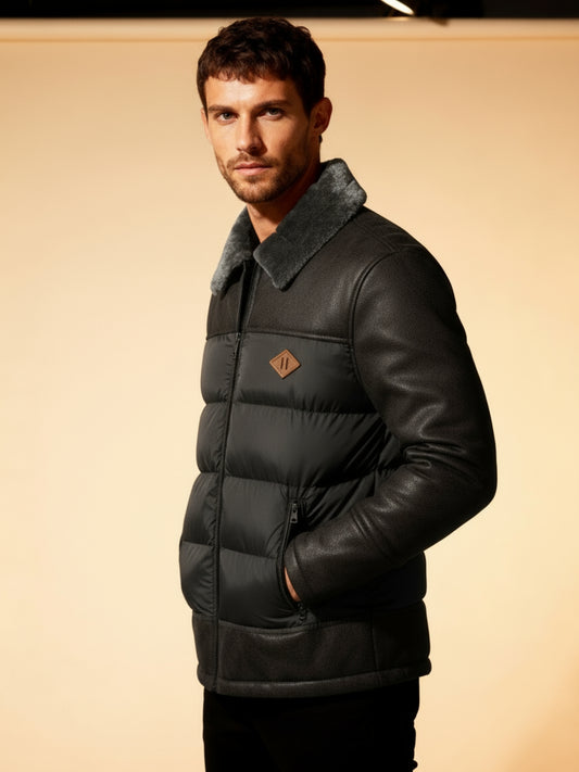 Winterjas met Bontkraag geeft een warme Look