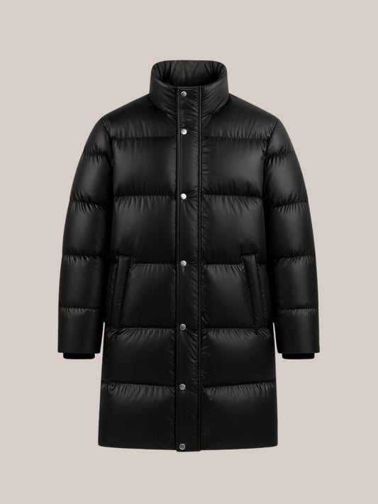 Lange Gewatteerde Winterjas stijlvol en warm