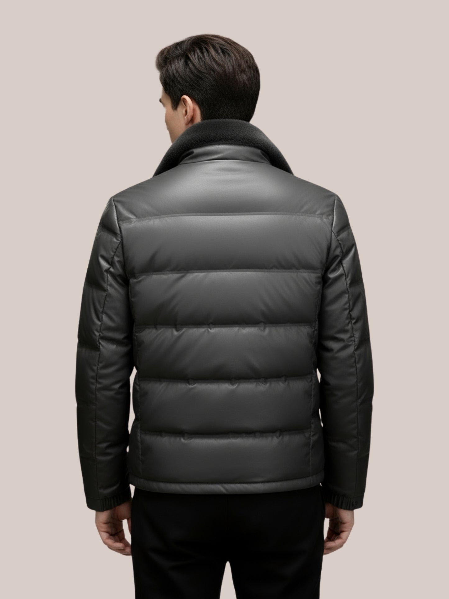 Heren Leren Puffer Winterjas | Luxe & Warm