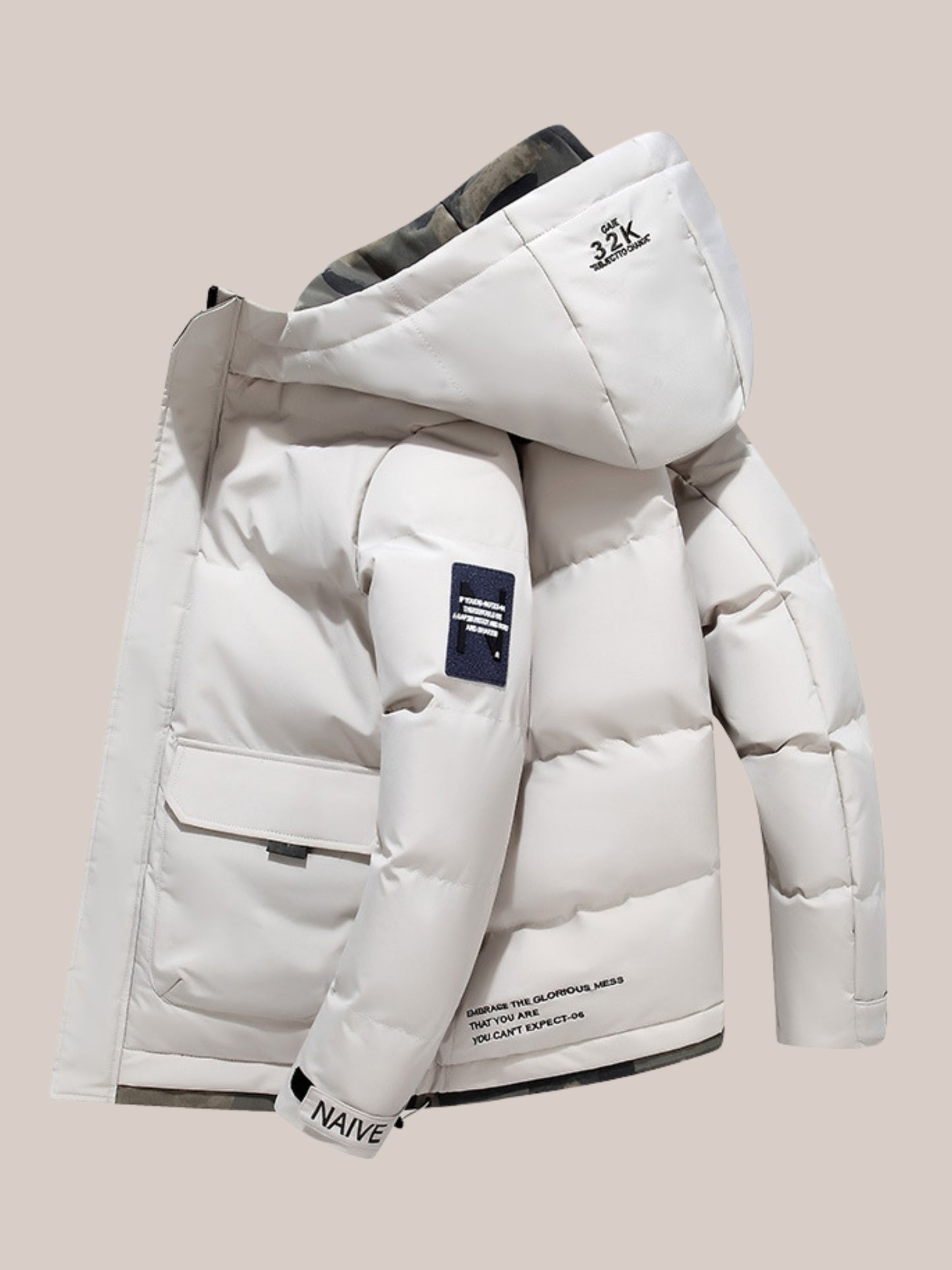 Heren Winterjas met Capuchon & Voorzak | Warme Puffer Jas