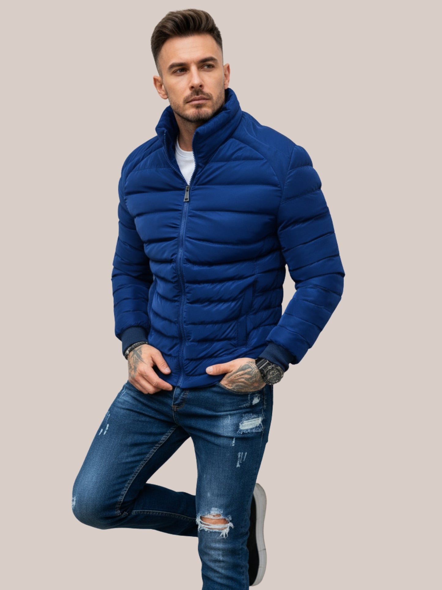 Heren Slim Fit Steppjack | Modern & Warm