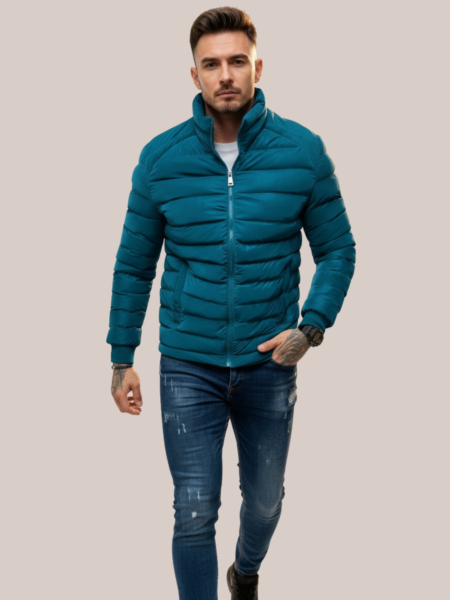 Heren Slim Fit Steppjack | Modern & Warm