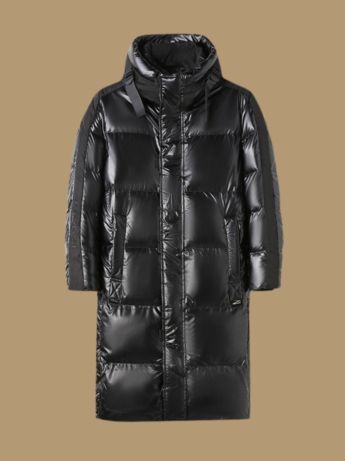 Lange Donzen Winterjas met Kap in premium Design