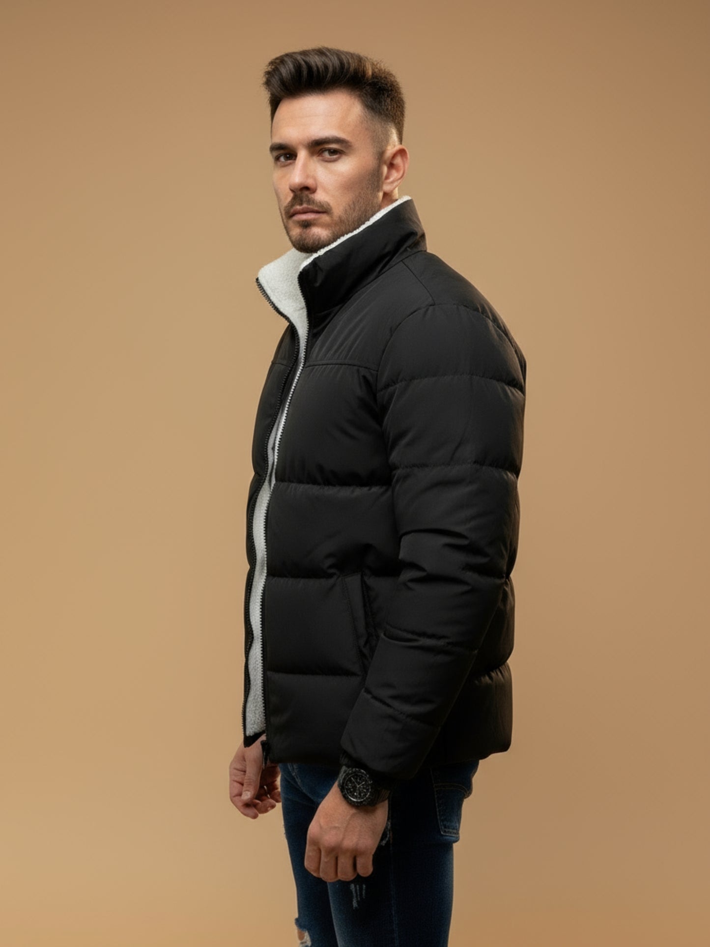 Lichte Gewatteerde Winter Pufferjas met extra Warmte