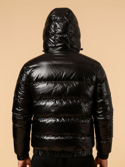 Glanzende Winterjas met Kap warm en modern