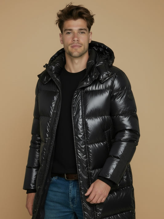 ange heren donzen winterjas zwart – Veensel
