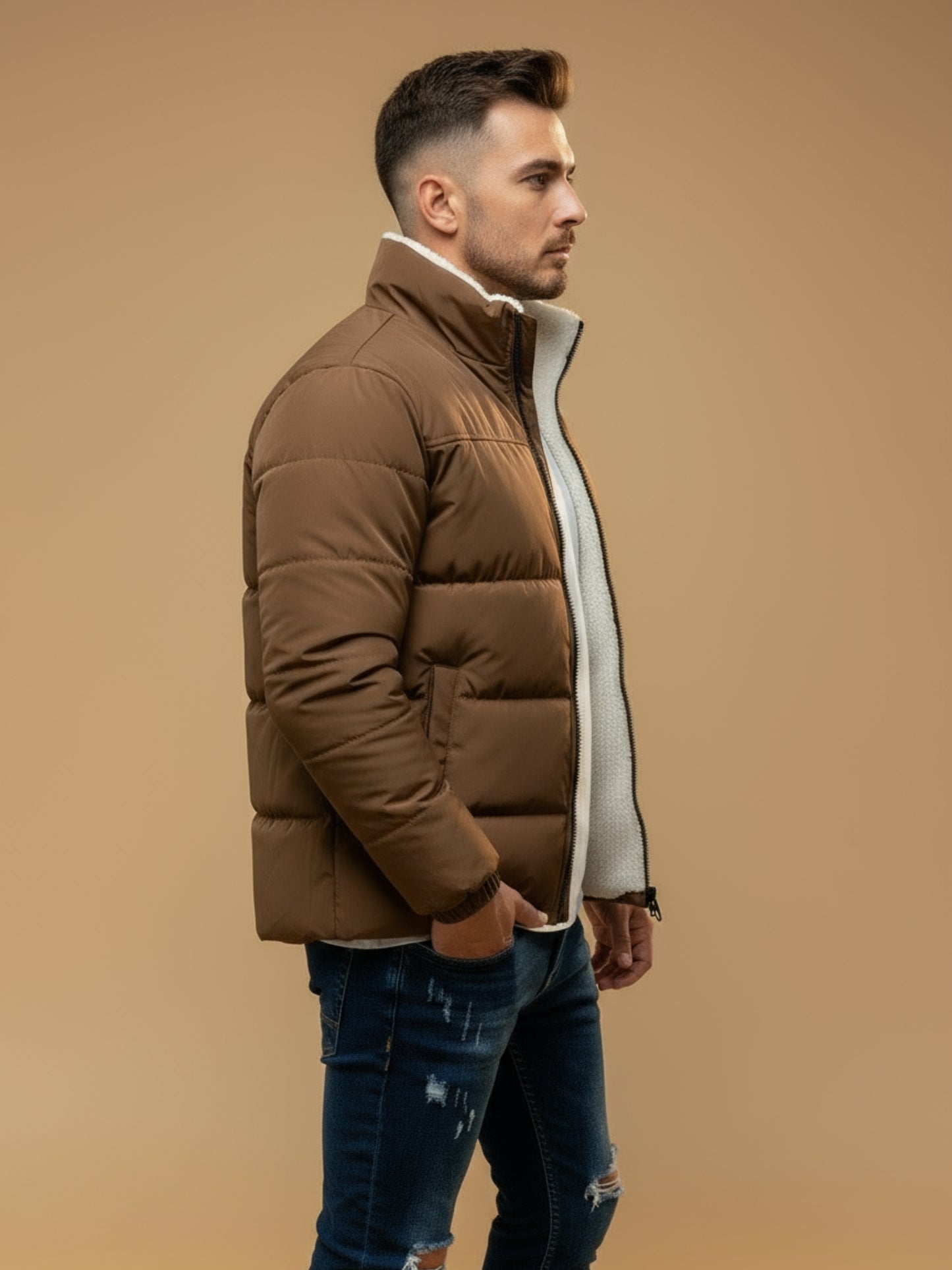 Lichte Gewatteerde Winter Pufferjas met extra Warmte