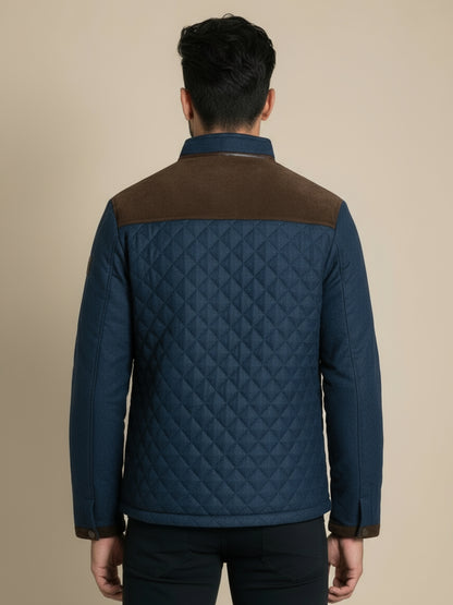 Gewatteerde Jas met Tweekleurig Design en moderne Stijl