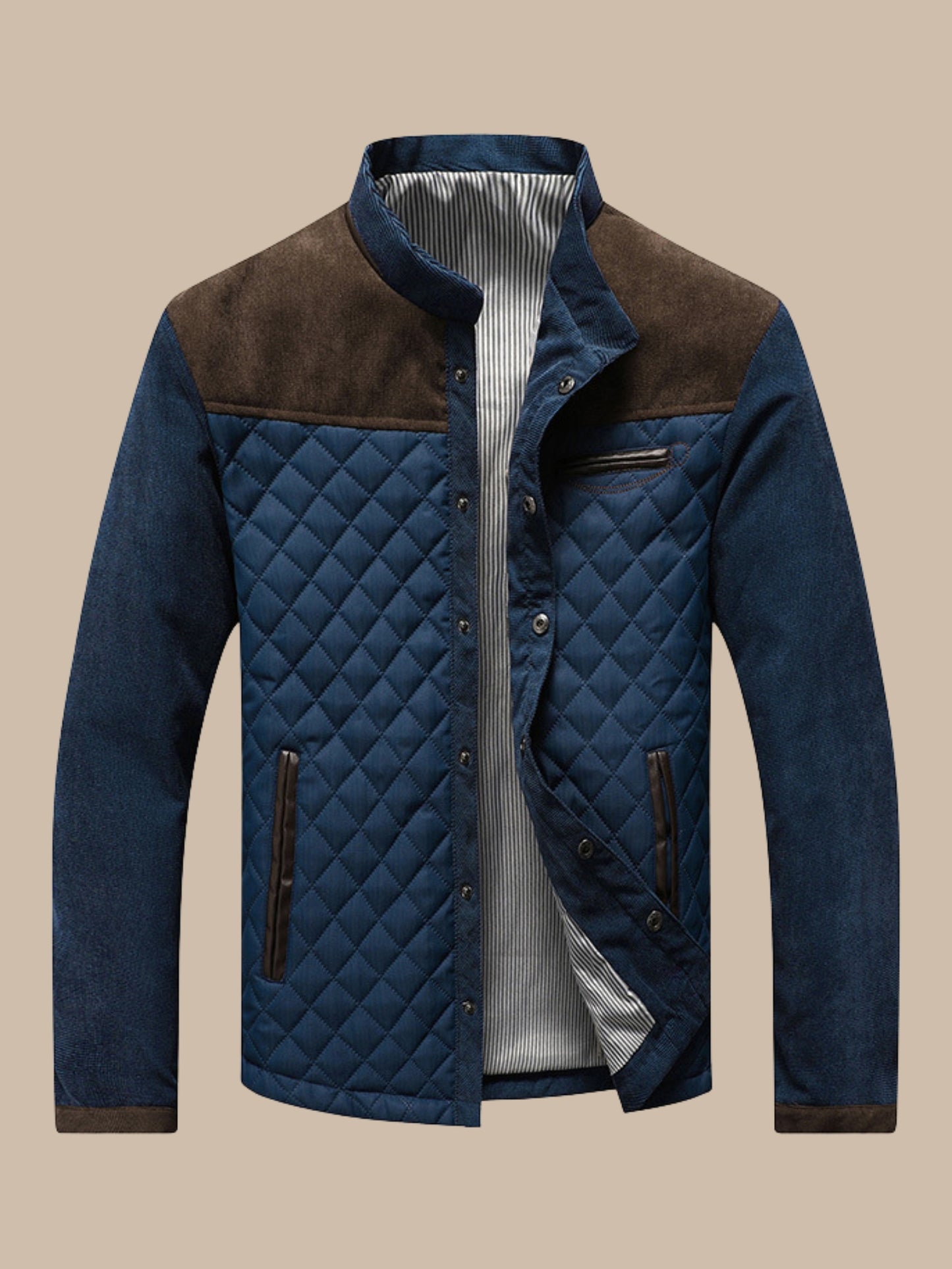 Gewatteerde Jas met Tweekleurig Design en moderne Stijl