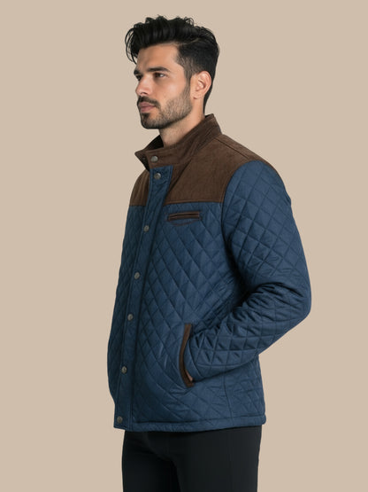 Gewatteerde Jas met Tweekleurig Design en moderne Stijl