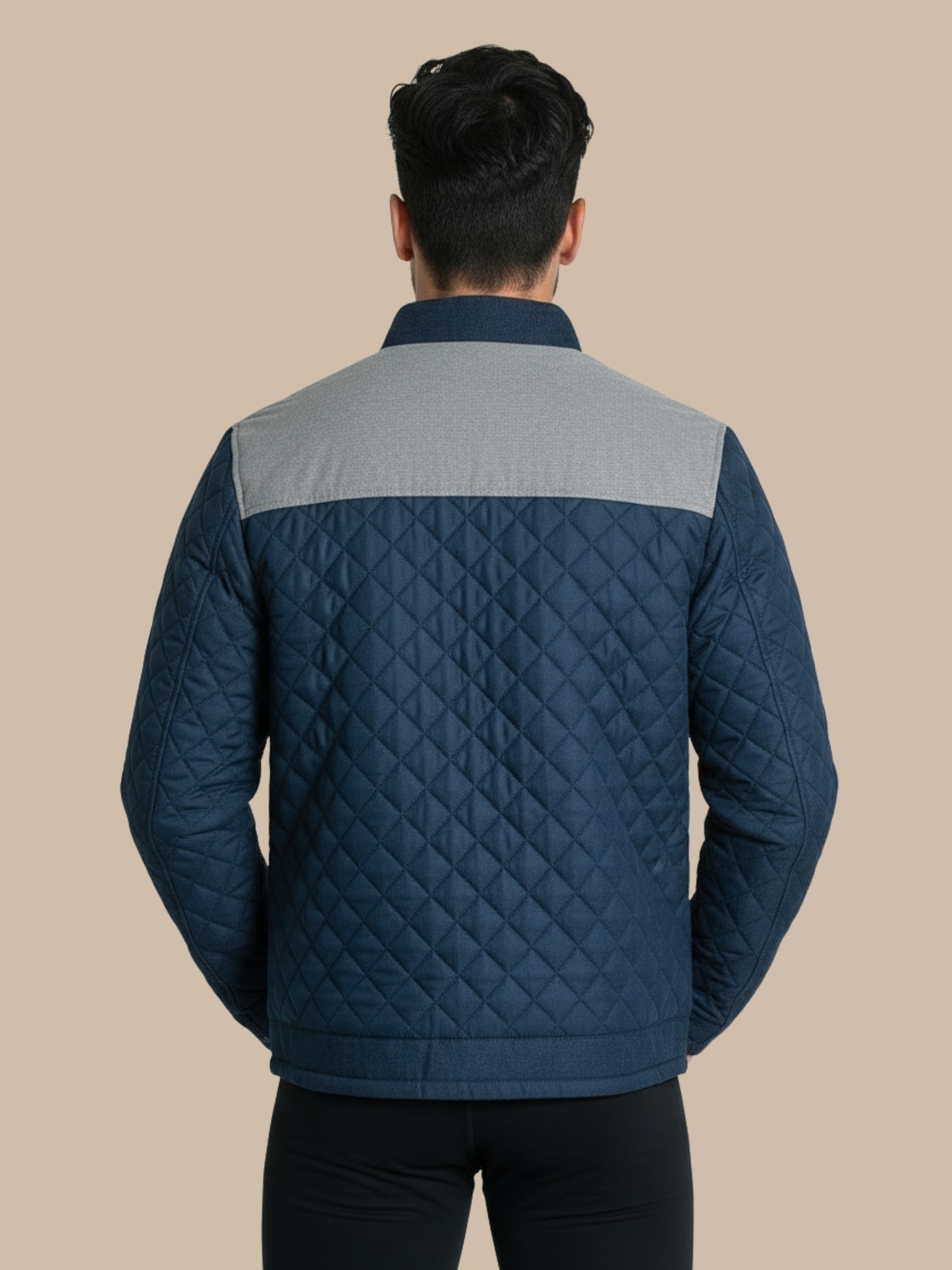 Gewatteerde Jas met Tweekleurig Design en moderne Stijl