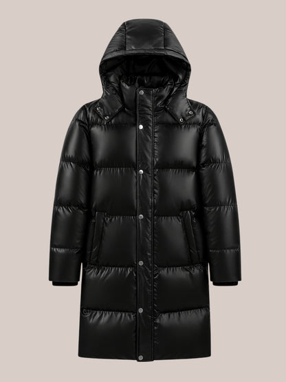 Heren Lange Gewatteerde Winterjas | Stijlvol & Warm
